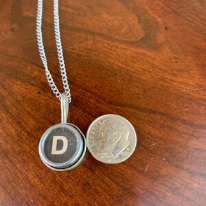D typewriter key charm necklace